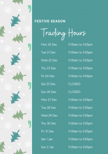 Festive Season Trading Hours